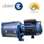 پمپ آب جتی الکتروژن CAM100 یک اسب تکفاز نمای جانبی و پلاک مشخصات
